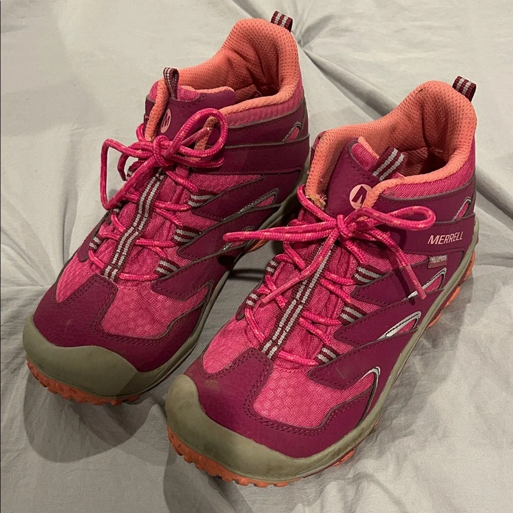 Merrell Girl’s Magenta and Coral Trail Booties - Picture 1 of 5